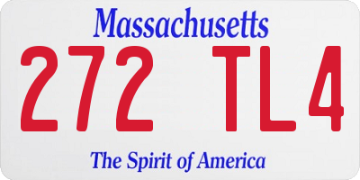 MA license plate 272TL4