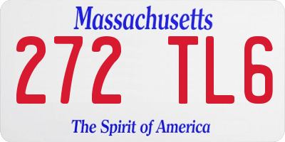 MA license plate 272TL6