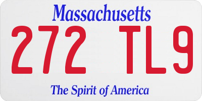 MA license plate 272TL9