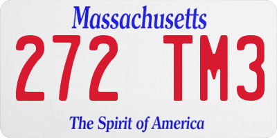 MA license plate 272TM3