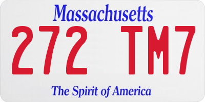 MA license plate 272TM7