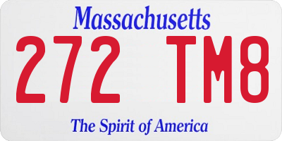 MA license plate 272TM8