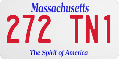 MA license plate 272TN1