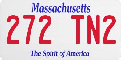 MA license plate 272TN2