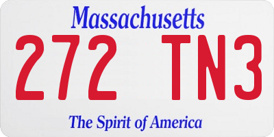 MA license plate 272TN3