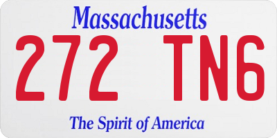 MA license plate 272TN6