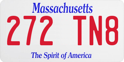 MA license plate 272TN8