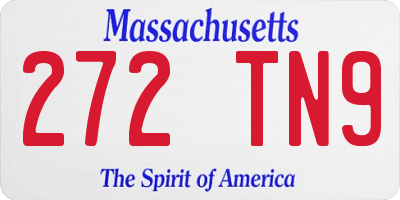 MA license plate 272TN9
