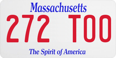 MA license plate 272TO0