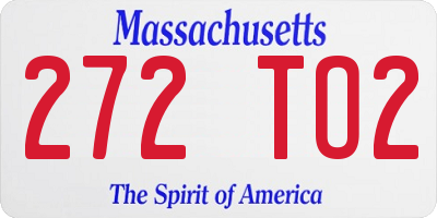 MA license plate 272TO2