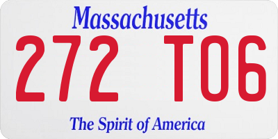 MA license plate 272TO6