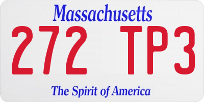 MA license plate 272TP3