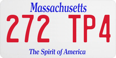 MA license plate 272TP4