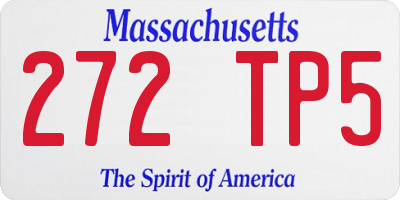 MA license plate 272TP5