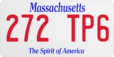 MA license plate 272TP6