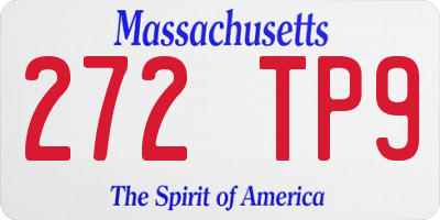 MA license plate 272TP9