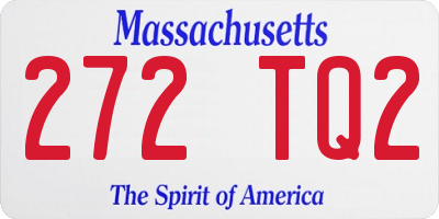 MA license plate 272TQ2