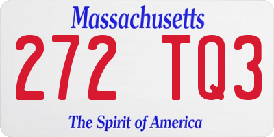 MA license plate 272TQ3