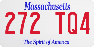 MA license plate 272TQ4