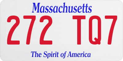MA license plate 272TQ7