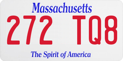 MA license plate 272TQ8