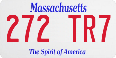 MA license plate 272TR7