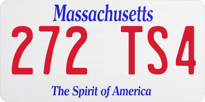 MA license plate 272TS4