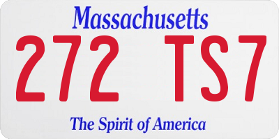 MA license plate 272TS7