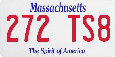 MA license plate 272TS8