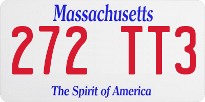 MA license plate 272TT3