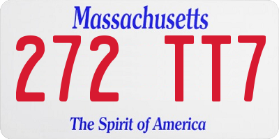 MA license plate 272TT7