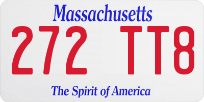 MA license plate 272TT8