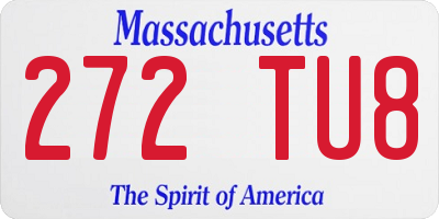 MA license plate 272TU8