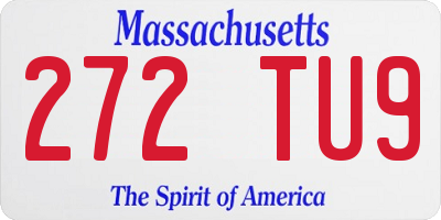 MA license plate 272TU9