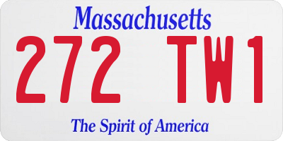 MA license plate 272TW1
