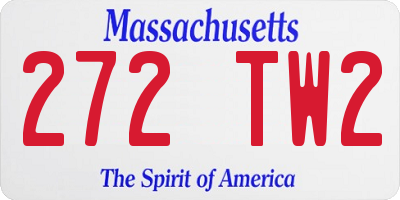 MA license plate 272TW2