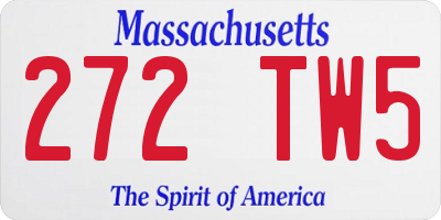 MA license plate 272TW5