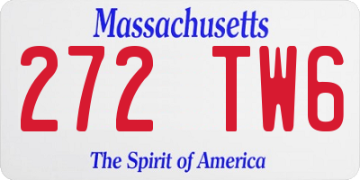 MA license plate 272TW6