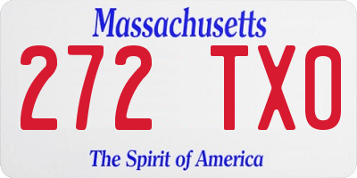 MA license plate 272TX0