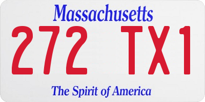 MA license plate 272TX1