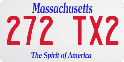 MA license plate 272TX2