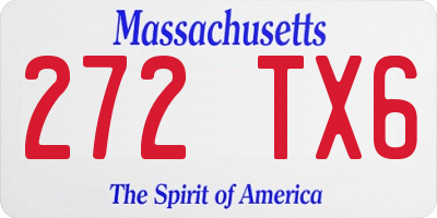 MA license plate 272TX6