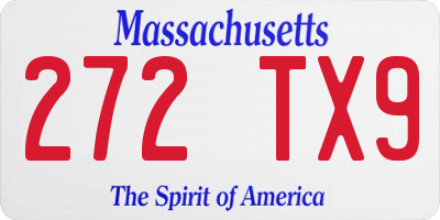 MA license plate 272TX9