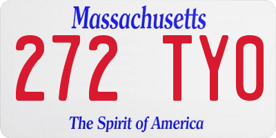 MA license plate 272TY0