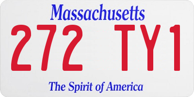 MA license plate 272TY1