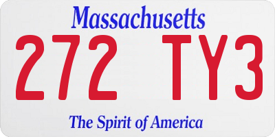 MA license plate 272TY3