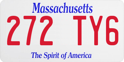 MA license plate 272TY6