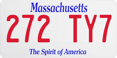 MA license plate 272TY7