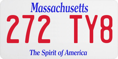 MA license plate 272TY8