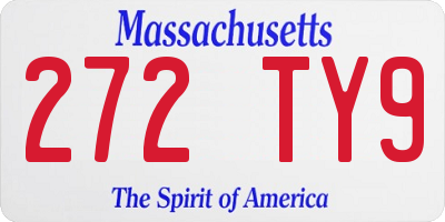 MA license plate 272TY9